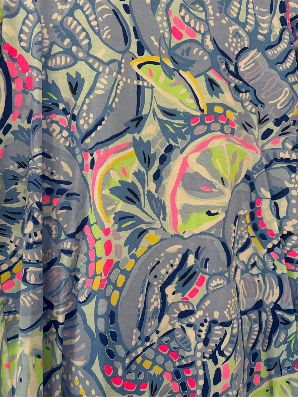 Lilly Pulitzer Blue Multi Palm-Print Shift Dress - Picture 2 of 3